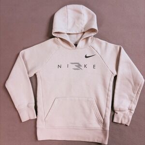 Nike 3 Brand Hoodie Kids Boys Small 8-10 YRS Light Pink Pullover Sweatshirt